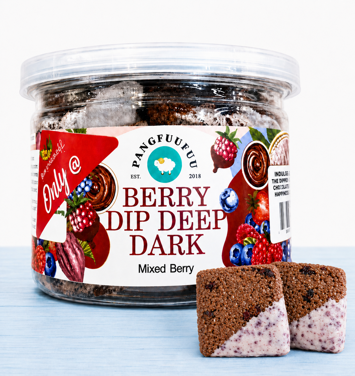 Pangfuufuu Berry Dipped Dark Keto-Friendly Sugar-Free Cookies