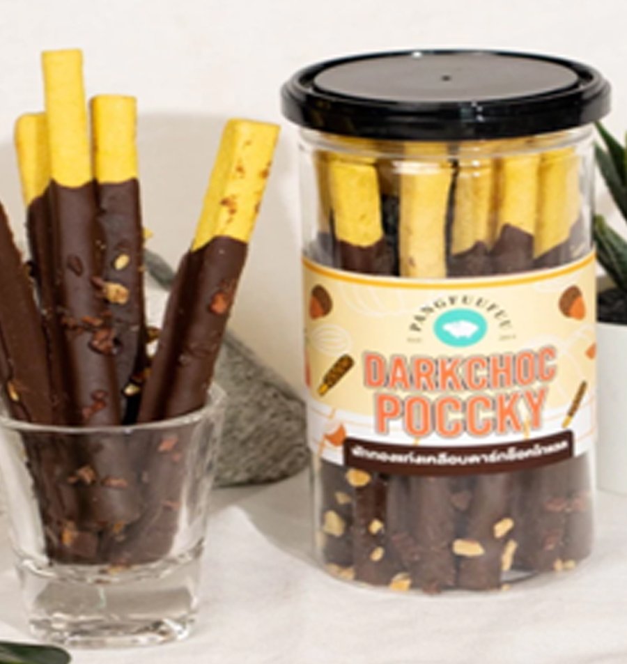 Pangfuufuu Dark Choc Pocky Keto-Friendly Crackers & Sticks Snack
